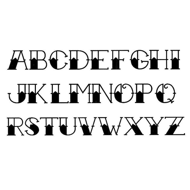 Tatouage éphémère temporaire alphabet lettres