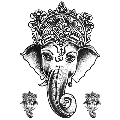 Tatouage éphémère temporaire asiatique éléphant Ganesh Dieu inde