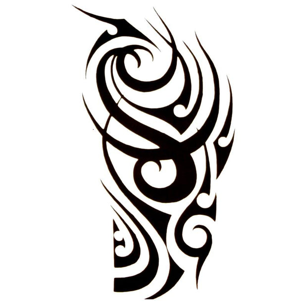 Tatouage éphémère temporaire tribal dragon noir motifs