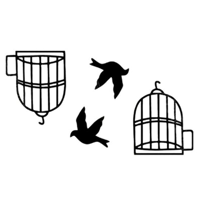 Tatouage éphémère temporaire oiseaux cage