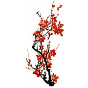 Tatouage éphémère temporaire arbre fleurs rouge asie japon chine