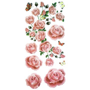 Tatouage éphémère temporaire jardin rose papillons