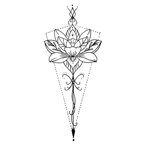 Tatouage éphémère temporaire lotus pointillé