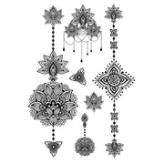 Tatouage éphémère temporaire mandala flèches bijoux