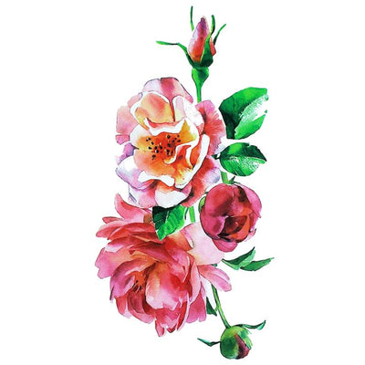 Tatouage éphémère temporaire rose multiples jardin