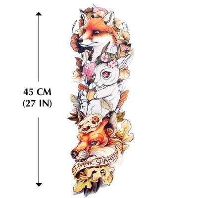 tatouage bras femme lapin temporaire renard