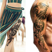tatouage ephemere dragon maori homme femme bras jambe